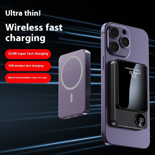 Ultra-thin Magnetic Wireless Power Bank Fast Charging Mobile Power Supply